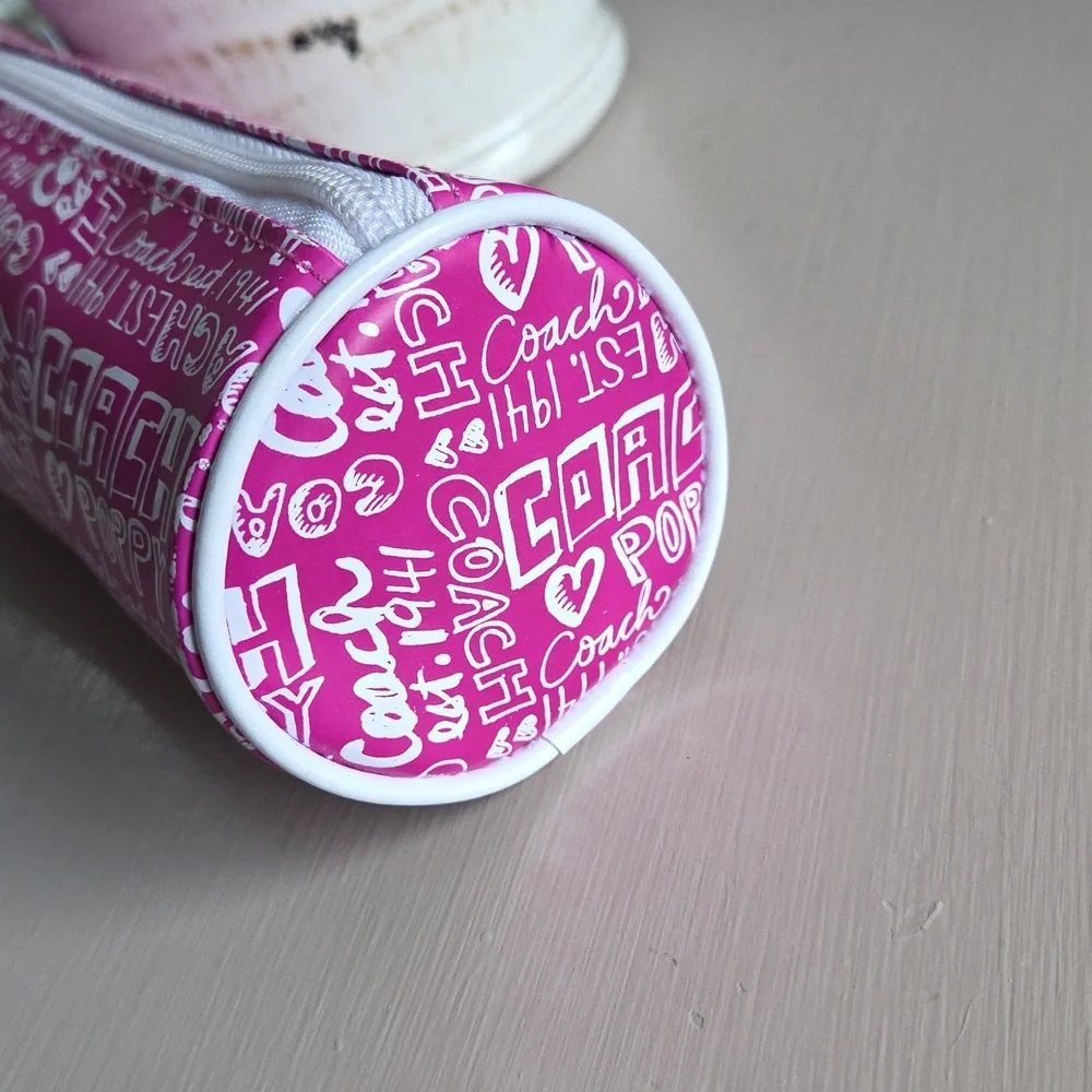 COACH Pink Poppy Graffiti Pencil Case - Picture 6 of 9